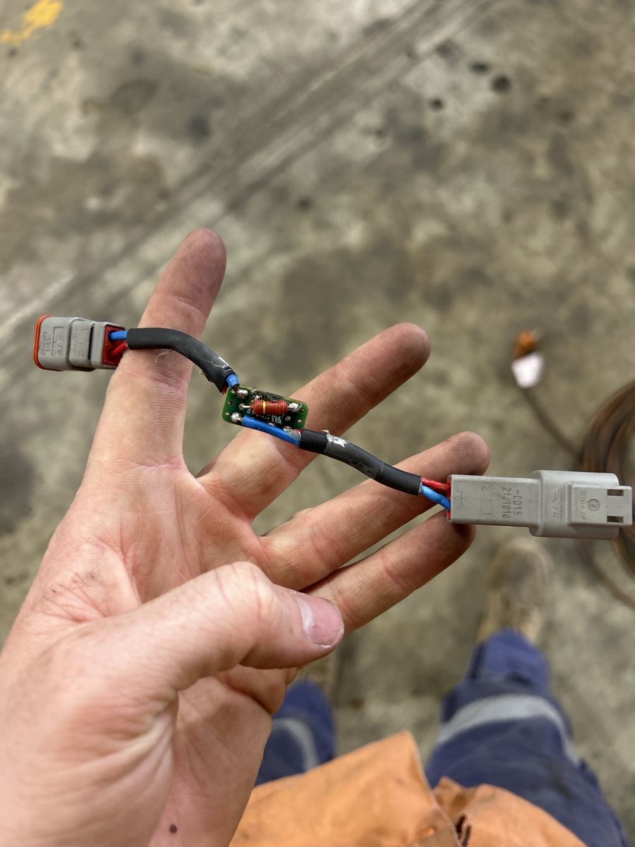 Burnt-out inline resistor
